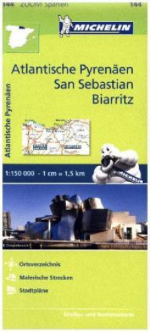 Nyomtatványok Michelin Zoomkarte Atlantische Pyrenäen, San Sebastian, Biarritz 1 : 150 000 Michelin