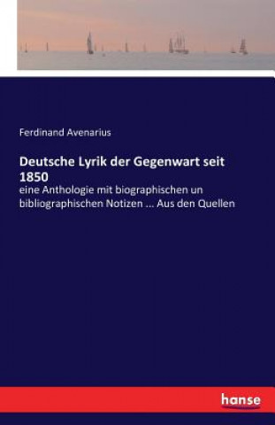 Livre Deutsche Lyrik der Gegenwart seit 1850 Ferdinand Avenarius