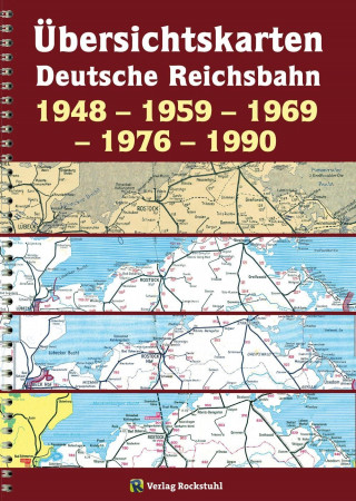 Carte Übersichtskarten der Deutschen Reichsbahn 1948 - 1959 - 1969  - 1976 - 1990 Harald Rockstuhl