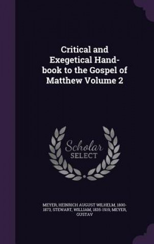 Książka Critical and Exegetical Hand-Book to the Gospel of Matthew Volume 2 William Stewart