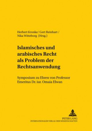 Kniha Islamisches Und Arabisches Recht ALS Problem Der Rechtsanwendung Nika Witteborg