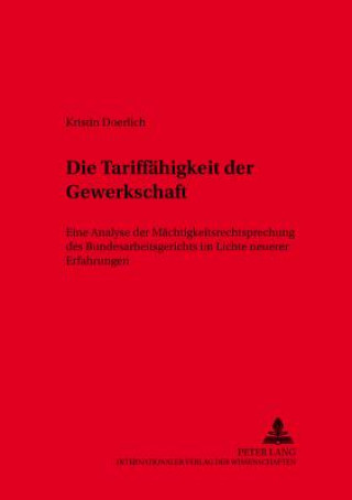 Könyv Tariffaehigkeit Der Gewerkschaft Kristin Doerlich