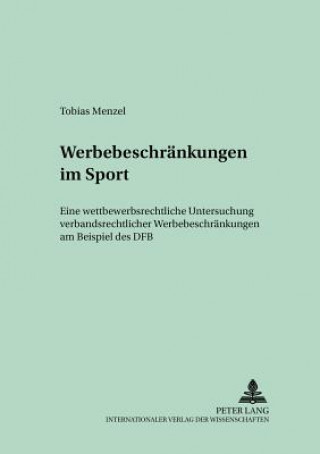 Kniha Werbebeschraenkungen Im Sport Tobias Menzel