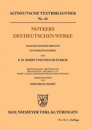 Kniha Notkers des Deutschen Werke Edward H. Sehrt