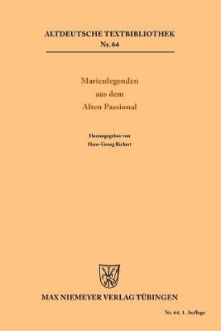 Book Marienlegenden aus dem Alten Passional Hans-Georg Richert