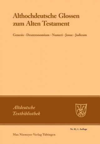 Książka Althochdeutsche Glossen Zum Alten Testament Herbert Thoma