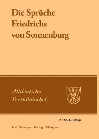 Kniha Spruche Friedrichs von Sonnenburg Friedrich von Sonnenburg