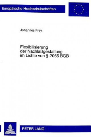 Kniha Flexibilisierung der Nachlagestaltung im Lichte von  2065 BGB Johannes Frey