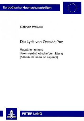 Kniha Die Lyrik Von Octavio Paz Gabriele Wawerla