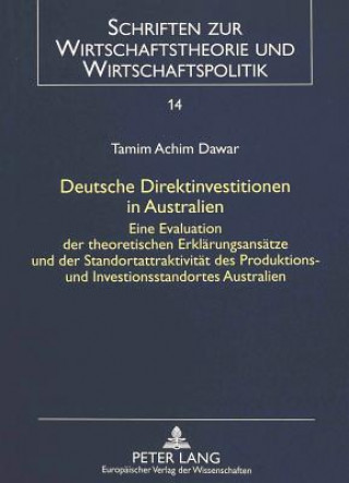 Kniha Deutsche Direktinvestitionen in Australien Tamim Achim Dawar