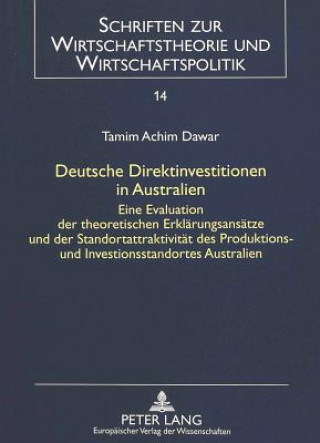 Knjiga Deutsche Direktinvestitionen in Australien Tamim Achim Dawar