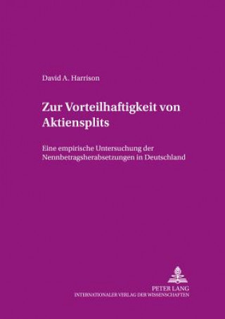 Livre Zur Vorteilhaftigkeit von Aktiensplits David Harrison