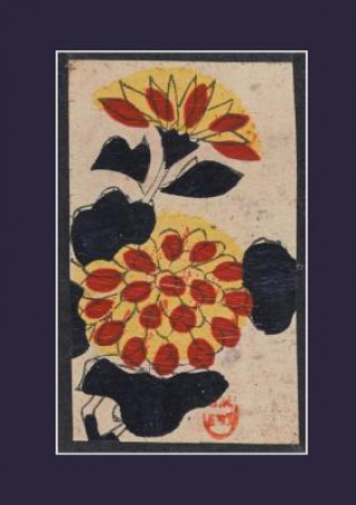 Carte Carnet Blanc, Fleurs Jaunes, Japon 19e Sans Auteur