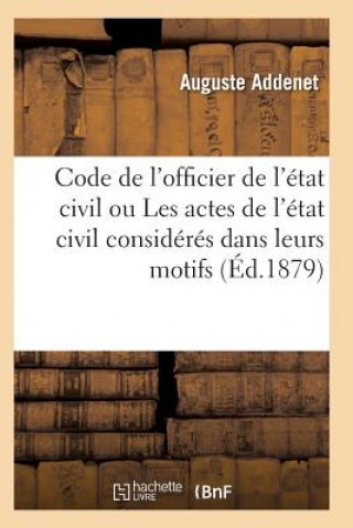 Carte Code de l'Officier de l'Etat Civil Ou Les Actes de l'Etat Civil Addenet-A