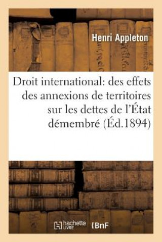 Kniha Droit Romain Interpolations Les Pandectes Droit International Effets Des Annexions de Territoires Appleton-H