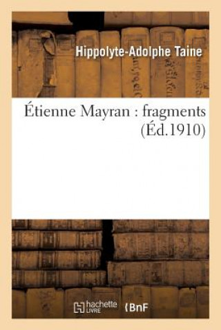 Książka Etienne Mayran: Fragments Taine-H-A