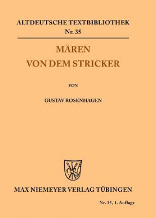 Kniha Maren von dem Stricker Der Stricker
