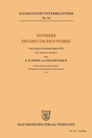 Książka Notkers des Deutschen Werke Edward H. Sehrt