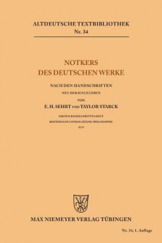 Buch Notkers des Deutschen Werke Edward H. Sehrt