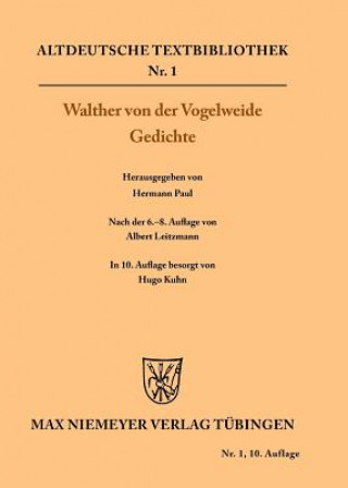 Kniha Gedichte Walther Von Der Vogelweide