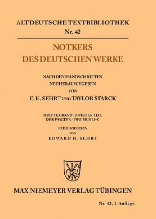 Carte Notkers des Deutschen Werke Edward H. Sehrt