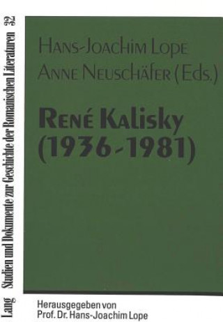 Kniha Rene Kalisky (1936-1981) Hans-Joachim Lope