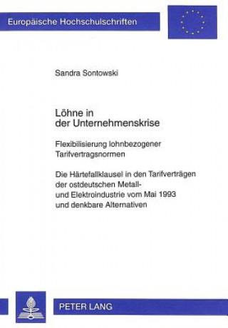 Kniha Loehne in der Unternehmenskrise Sandra Sontowski