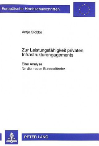 Kniha Zur Leistungsfaehigkeit privaten Infrastrukturengagements Antje Stobbe