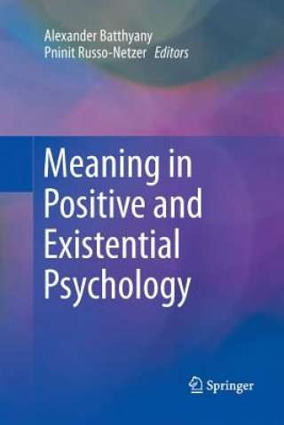 Carte Meaning in Positive and Existential Psychology Alexander Batthyany