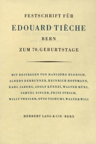 Książka Festschrift fuer Edouard Tieche Edouard Tieche