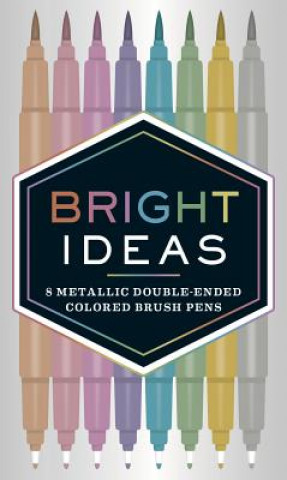 Book Bright Ideas: 8 Metallic Double-Ended Colored Brush Pens Chronicle Books