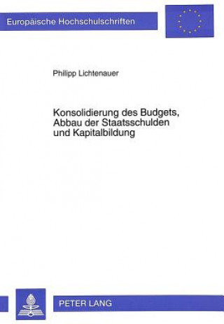 Könyv Konsolidierung des Budgets, Abbau der Staatsschulden und Kapitalbildung Philipp Lichtenauer