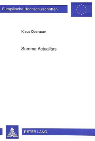 Buch Summa Actualitas Klaus Obenauer