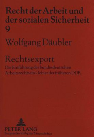 Kniha Rechtsexport Wolfgang Däubler