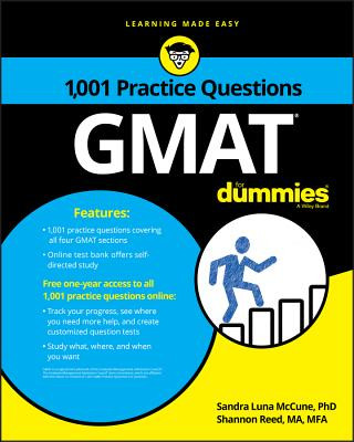 Carte GMAT: 1,001 Practice Questions For Dummies Consumer Dummies
