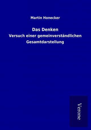 Kniha Das Denken Martin Honecker