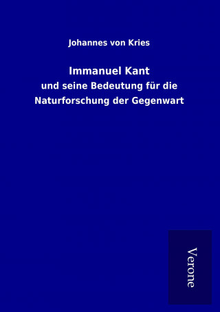 Kniha Immanuel Kant Johannes von Kries