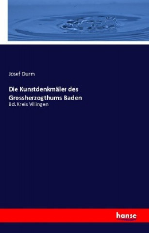 Kniha Die Kunstdenkmäler des Grossherzogthums Baden Josef Durm
