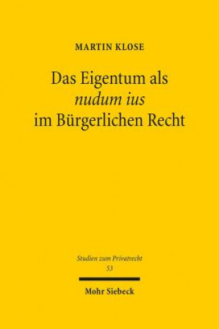 Kniha Das Eigentum als nudum ius im Burgerlichen Recht Martin Klose
