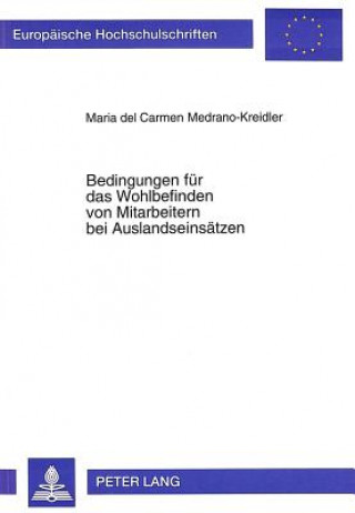 Kniha Bedingungen fuer das Wohlbefinden von Mitarbeitern bei Auslandseinsaetzen Maria del Carmen Medrano-Kreidler