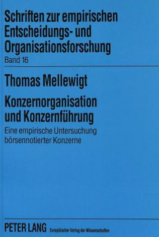 Książka Konzernorganisation und Konzernfuehrung Thomas Mellewigt