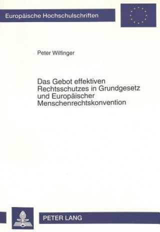 Kniha Das Gebot effektiven Rechtsschutzes in Grundgesetz und Europaeischer Menschenrechtskonvention Peter Wilfinger