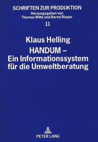 Knjiga HANDUM - Ein Informationssystem fuer die Umweltberatung Klaus Helling