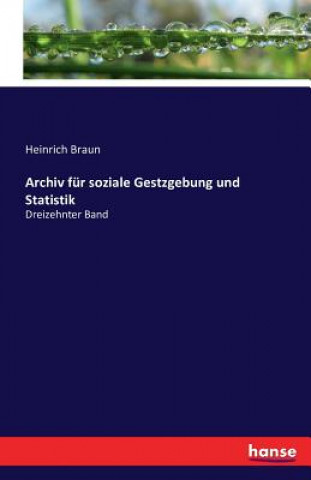 Book Archiv fur soziale Gestzgebung und Statistik Heinrich Braun