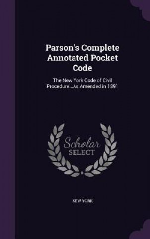 Carte PARSON'S COMPLETE ANNOTATED POCKET CODE: NEW YORK