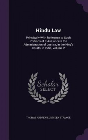 Kniha Hindu Law Strange