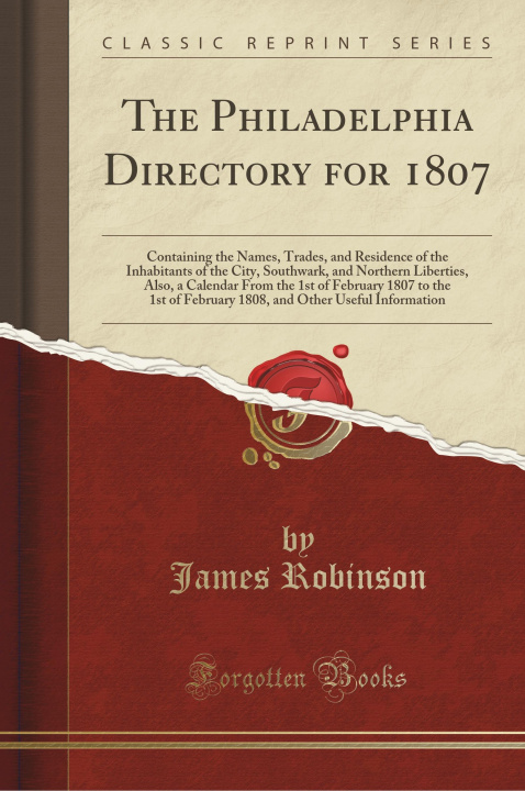 Βιβλίο The Philadelphia Directory for 1807 James Robinson