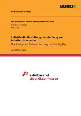 Knjiga Individuelle Gestaltungsempfehlung zur Arbeitszufriedenheit Katharina Lemmens