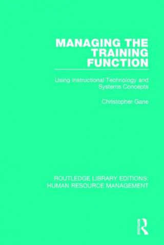 Buch Managing the Training Function Christopher Gane