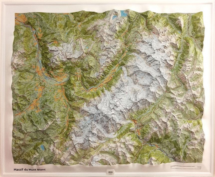 Nyomtatványok Massif Mont-Blanc Relief 